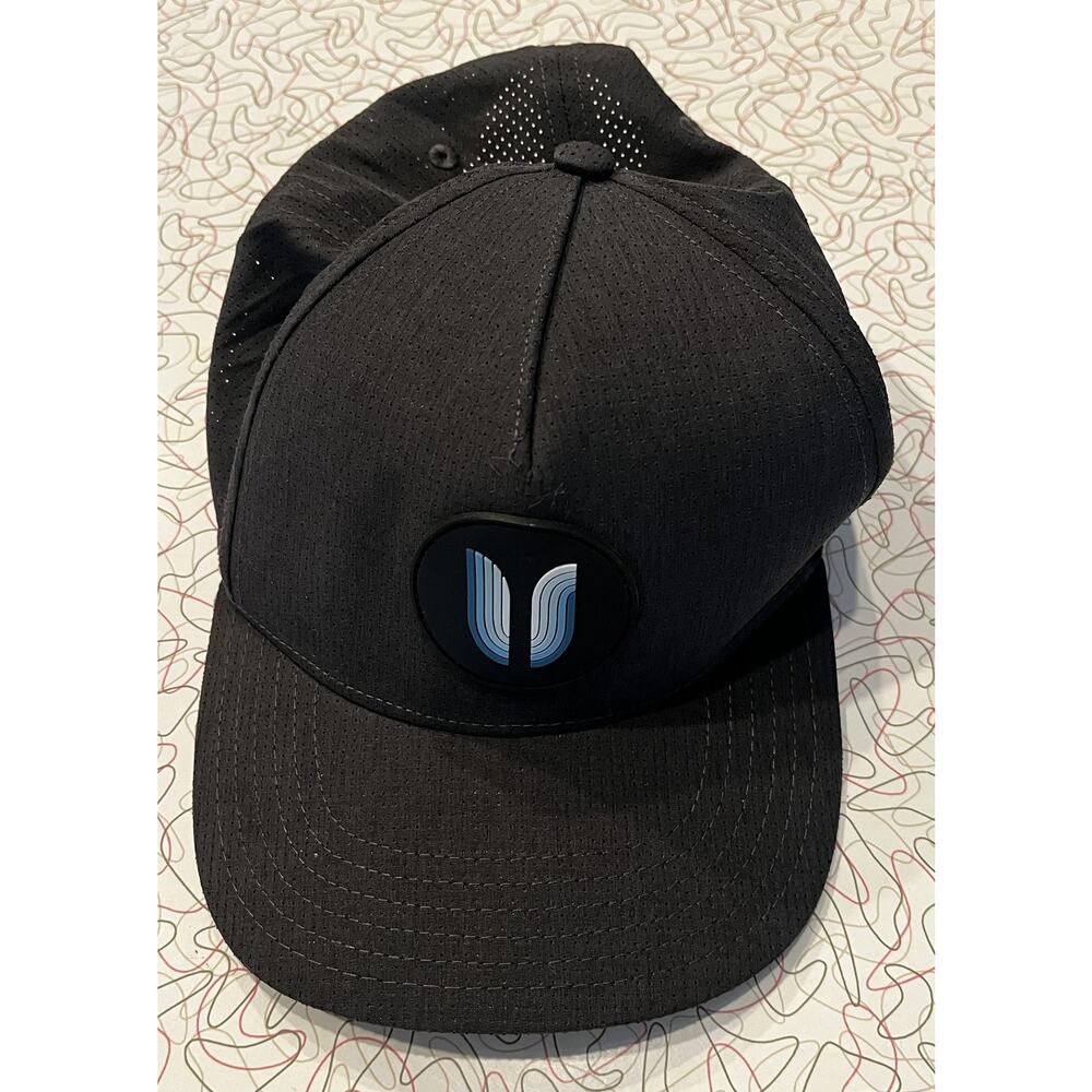 Linksoul Hat Cap Snap Back Mens One Size Charcoal Black‎ Turquoise Golf Patch